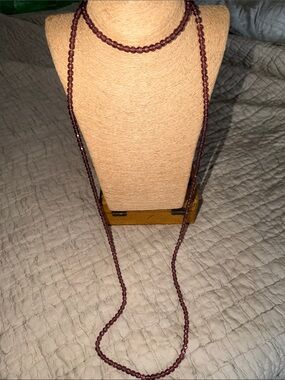 Purple crystal extra long necklace vintage